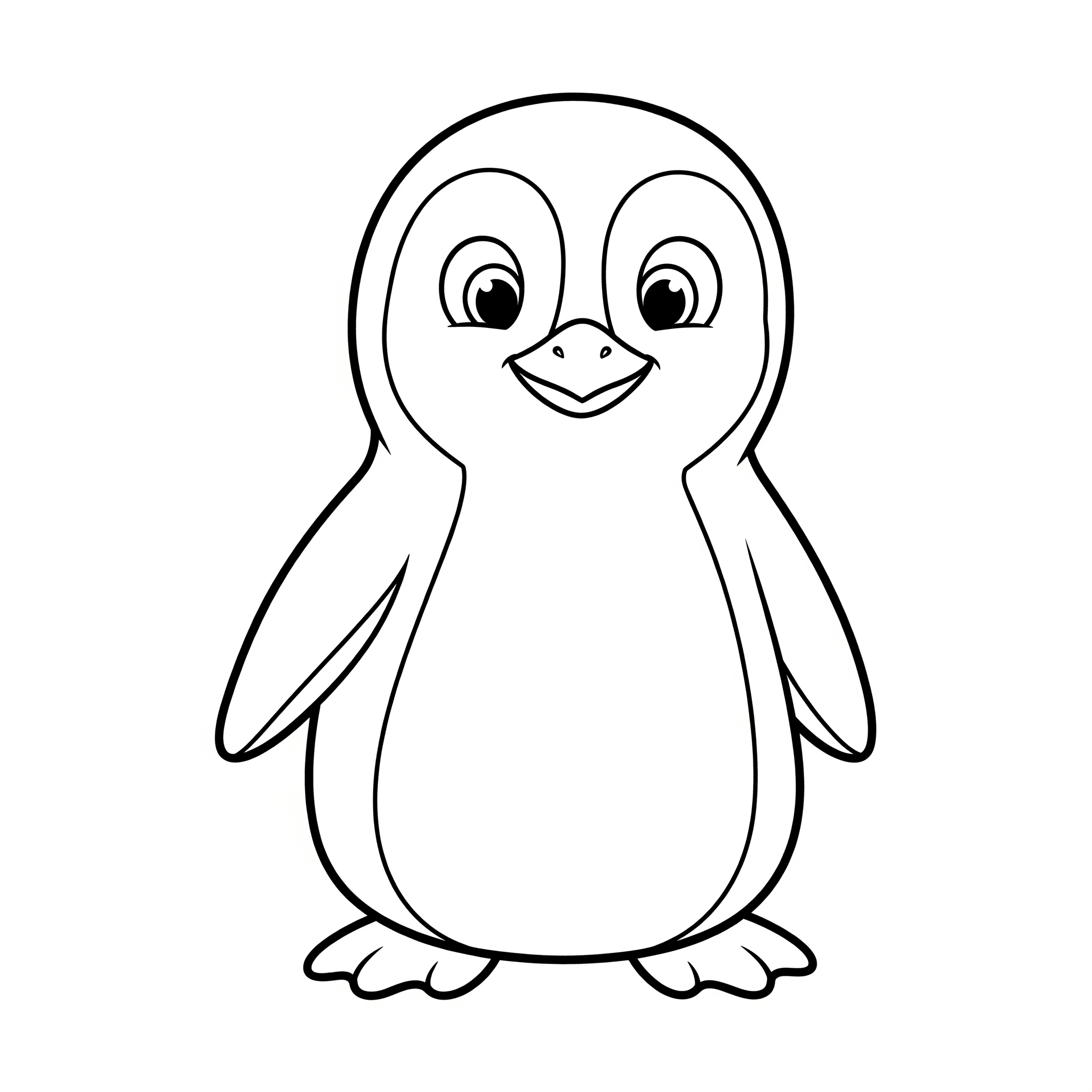 Happy Penguin Coloring Page