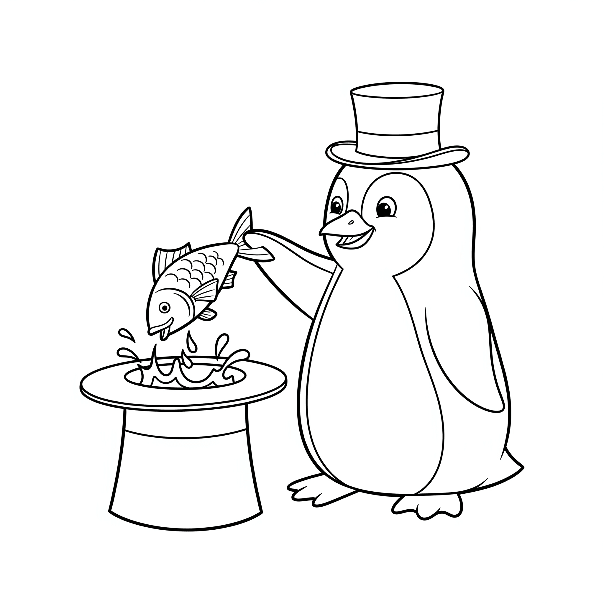 Magical Penguin Coloring Page