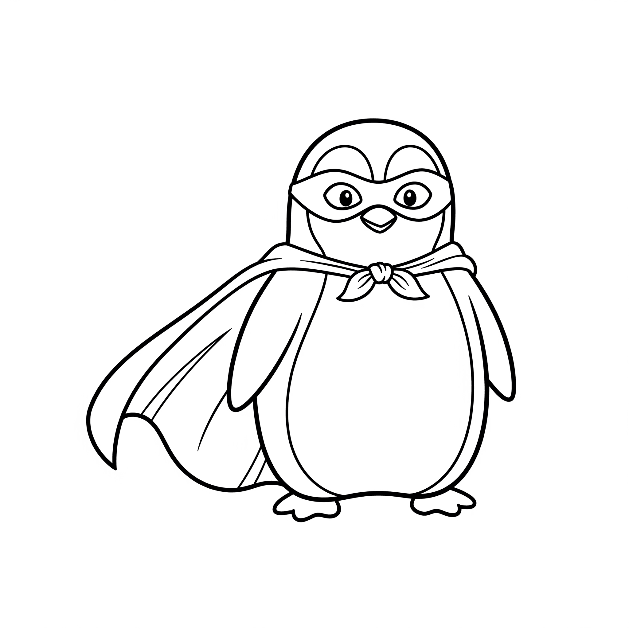 Superhero Penguin Coloring Page