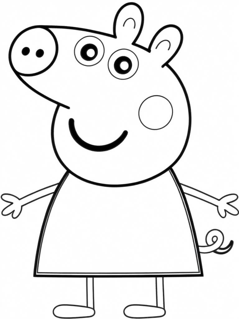 Happy Peppa Pig Coloring Page