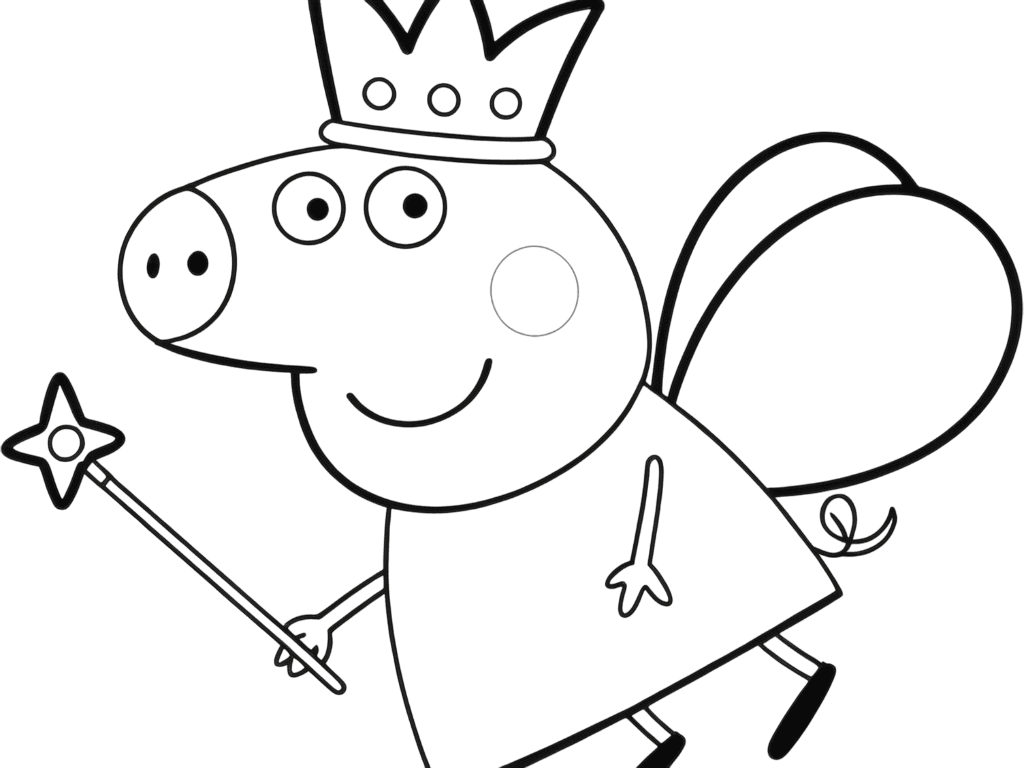 Peppa Pig as a Fairy Coloring Page