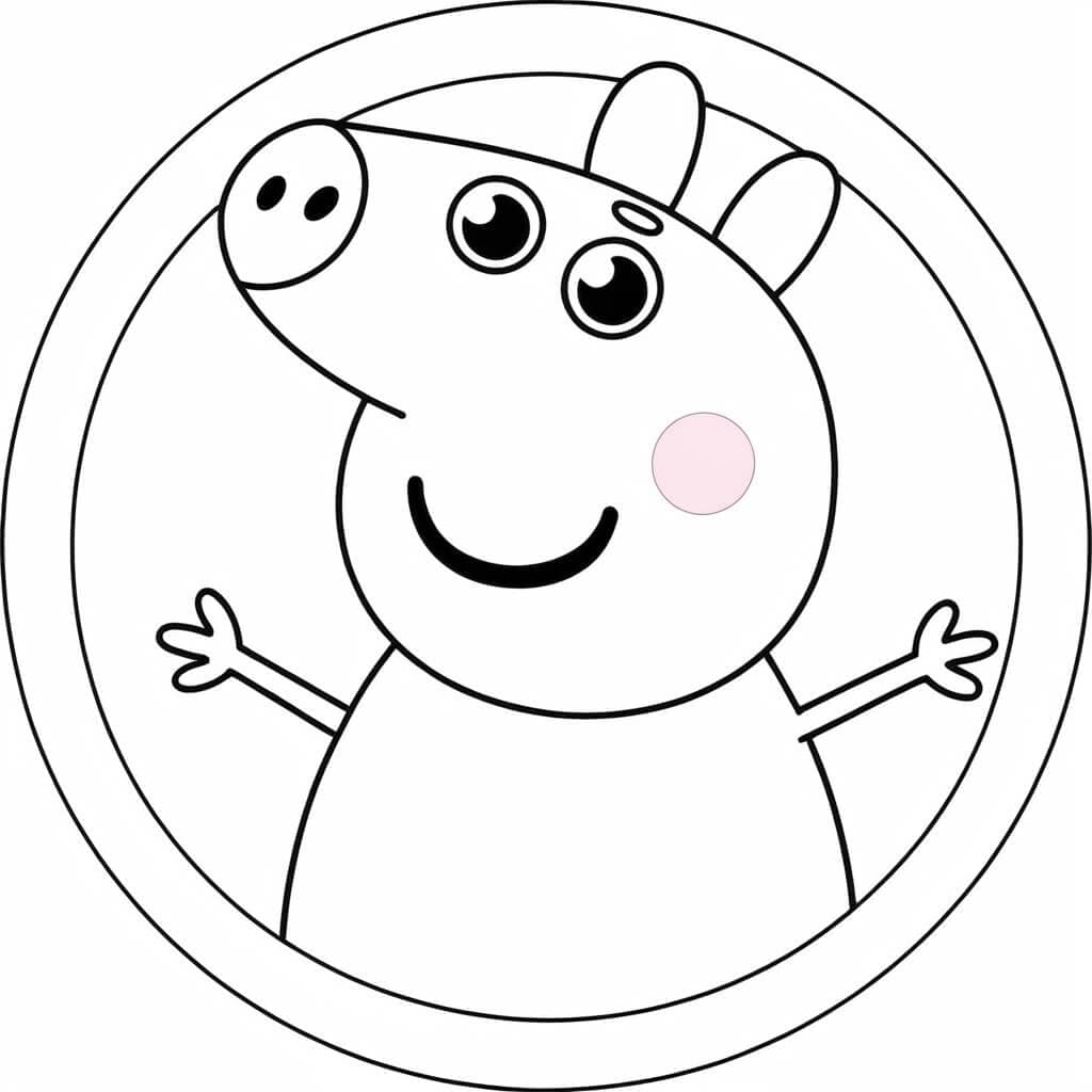 Classic Peppa Pig Coloring Page
