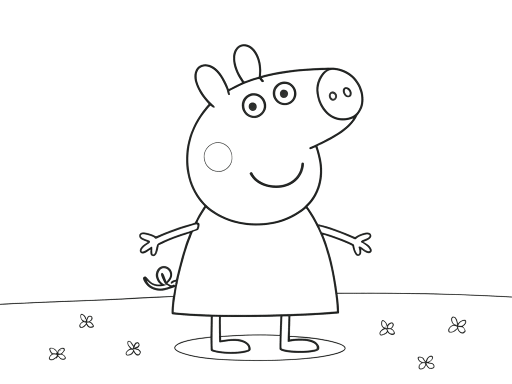 Peppa Pig in the Meadow Coloring Page