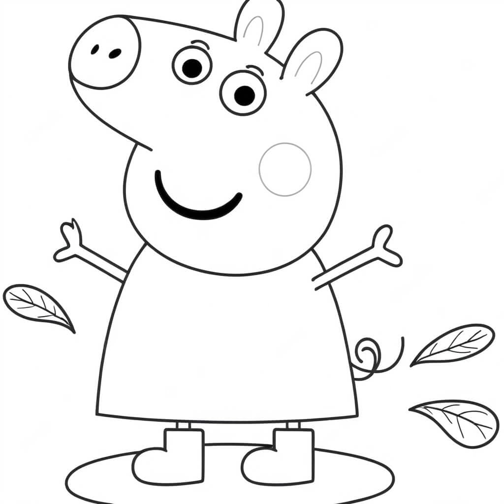Peppa Pig Jumping Coloring Page