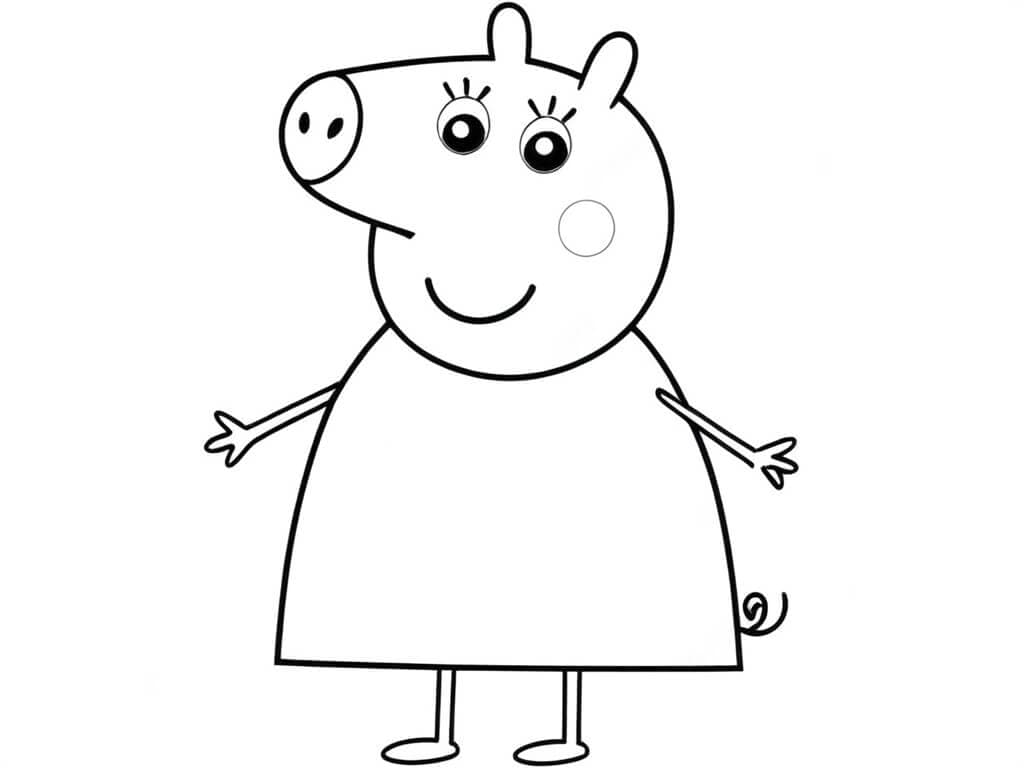 Peppa Pig with Mummy Coloring Page