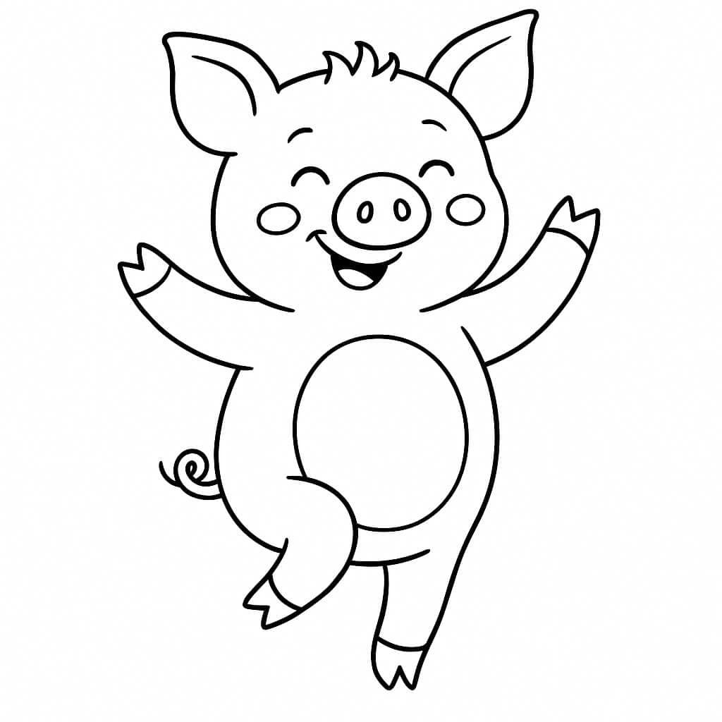 Dancing Pig Coloring Page