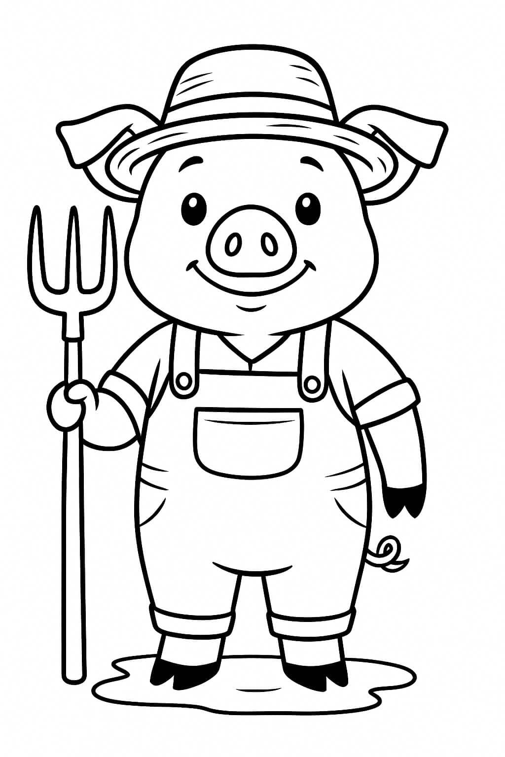 Farm Pig Coloring Page