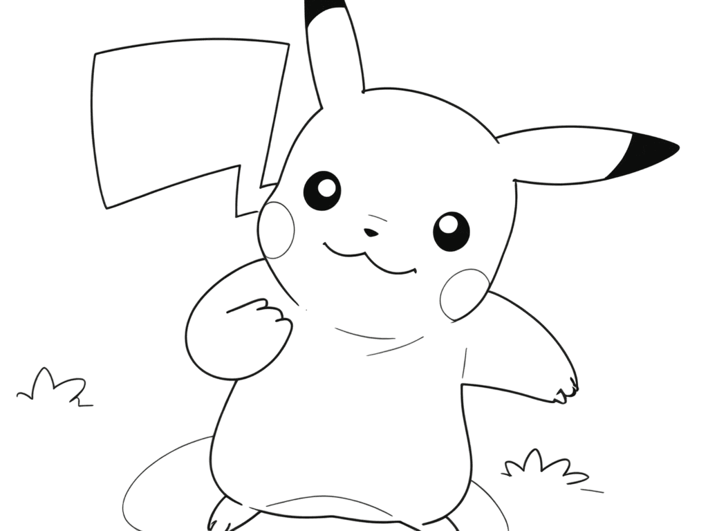 Confident Pikachu Coloring Page