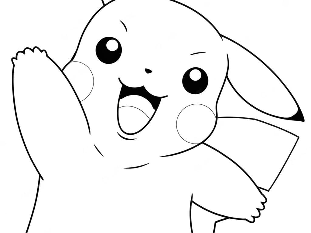 Happy Pikachu Coloring Page
