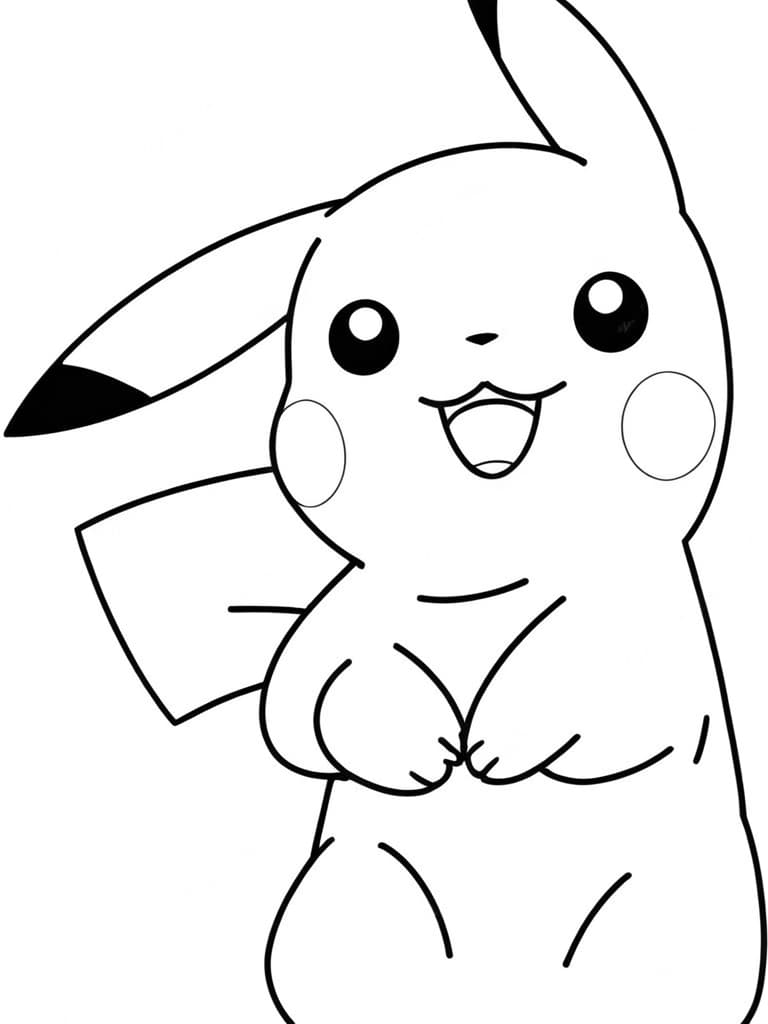 Lively Pikachu Coloring Page