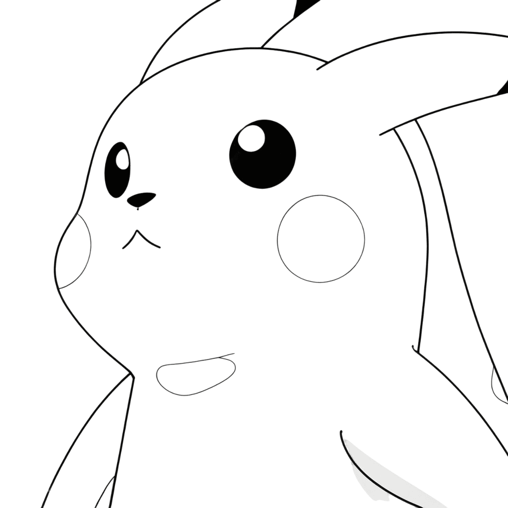 Pikachu Focused for Battle Coloring Page