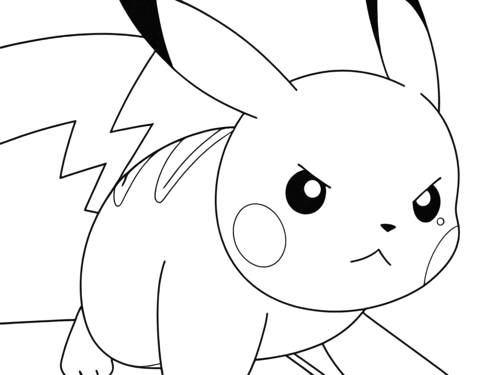Pikachu in Battle Coloring Page
