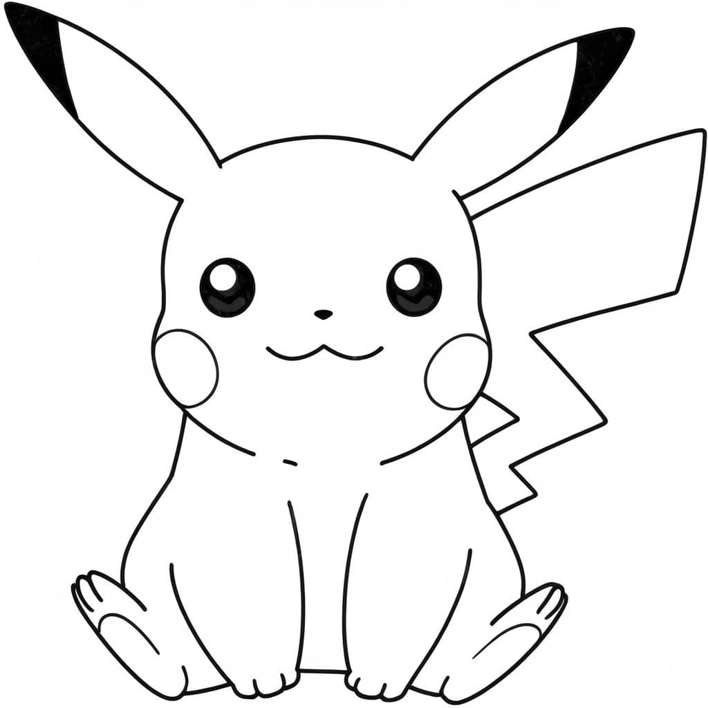 Pikachu Strikes a Pose Coloring Page