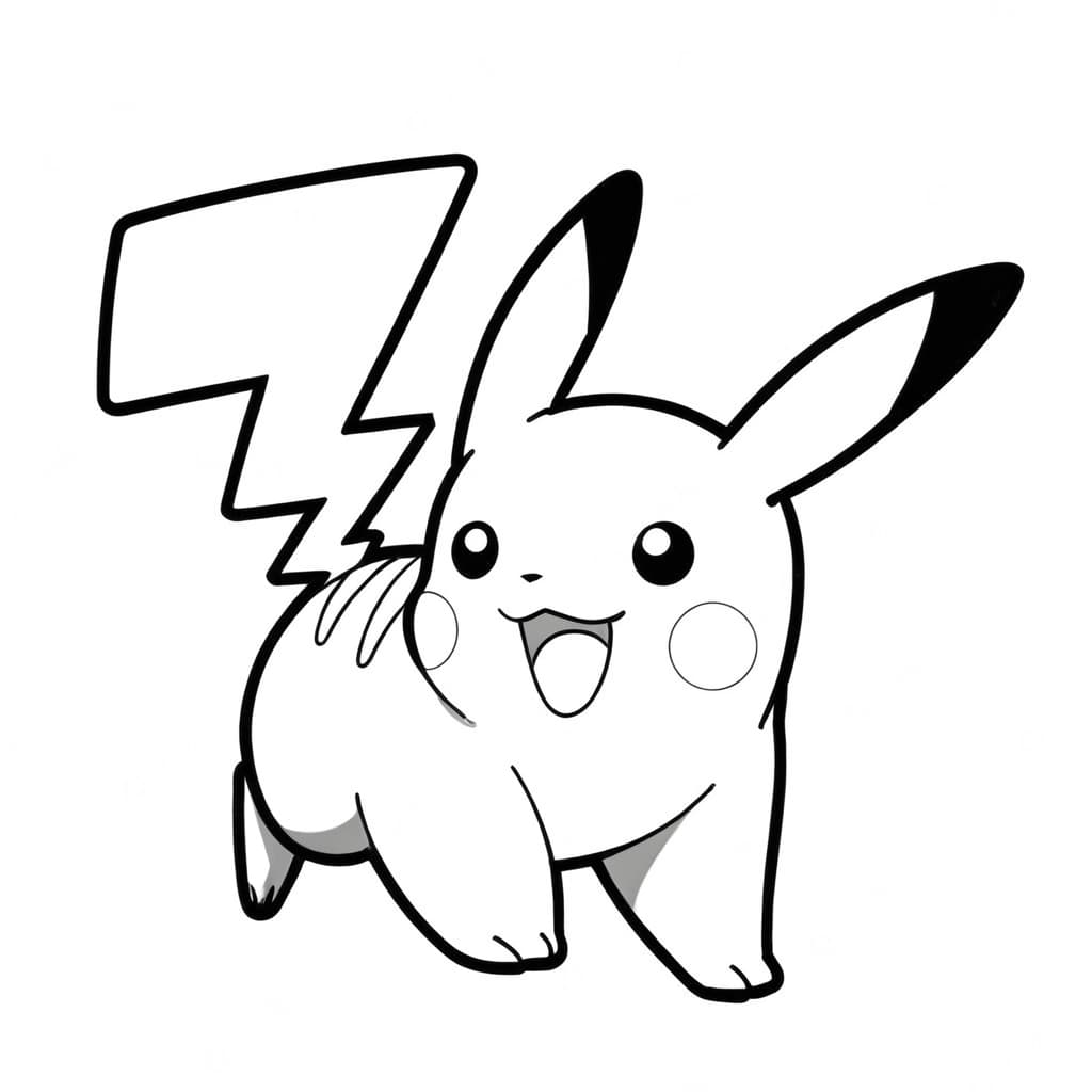 Playful Pikachu Coloring Page