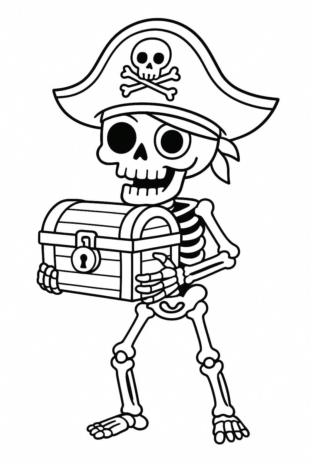 Pirate skeleton coloring page