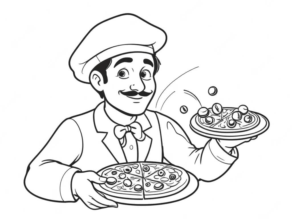Olive Pizza Coloring Page