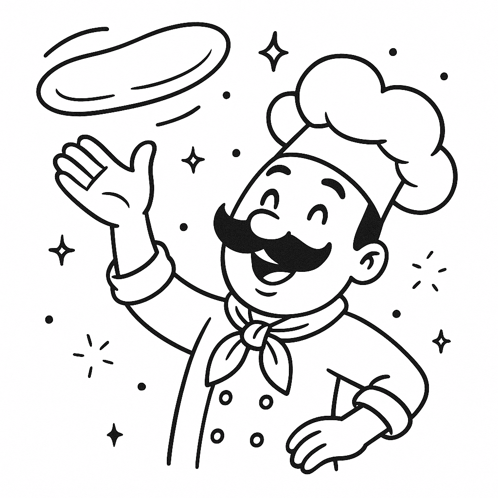 Pizza Chef Coloring Page