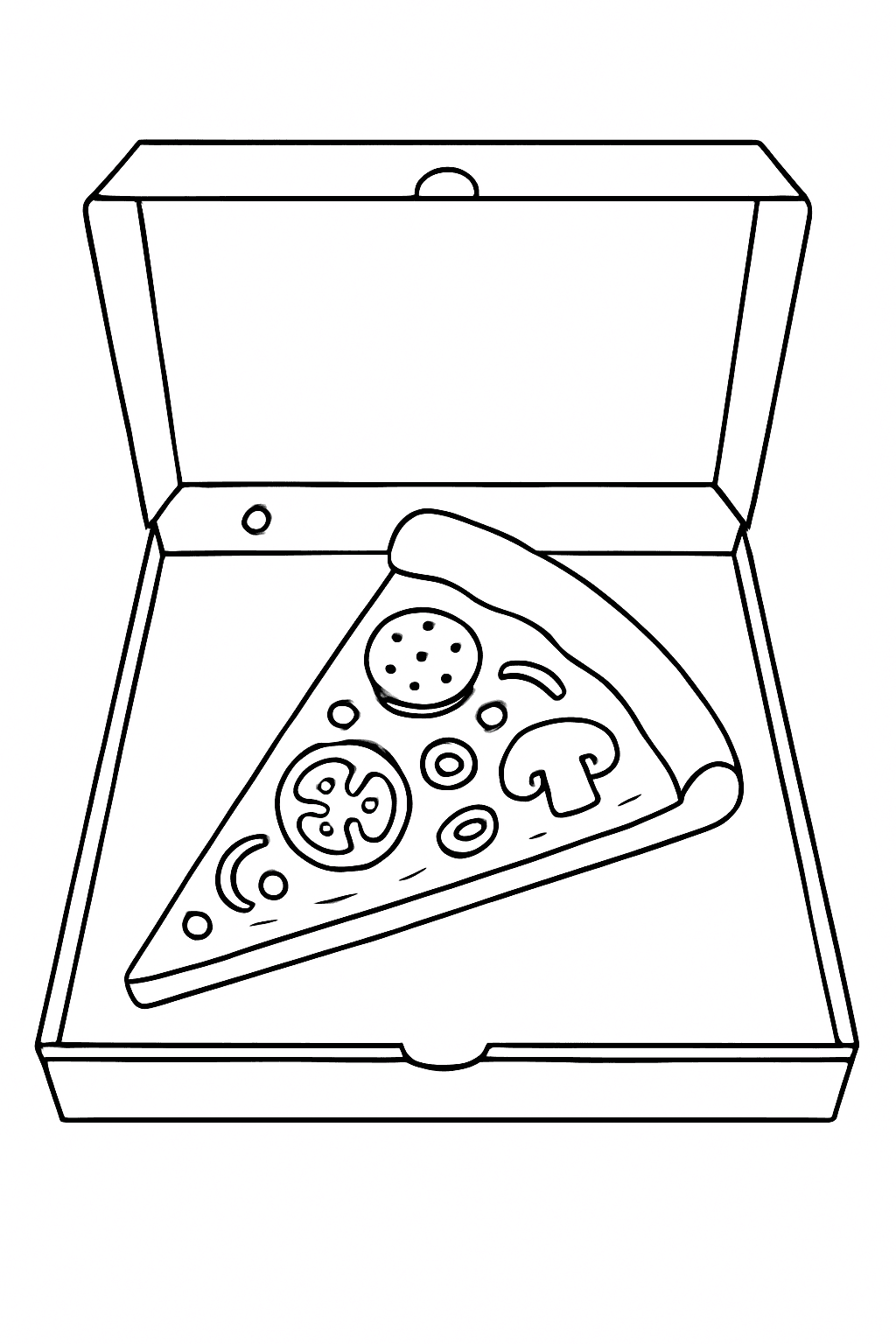 Pizza Slice in Box Coloring Page
