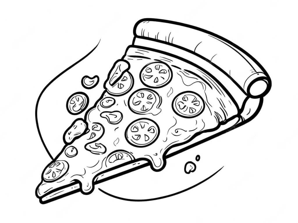 Tomato Pizza Coloring Page
