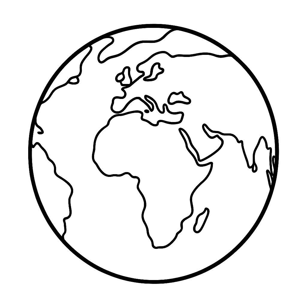 Earth Planet Coloring Page