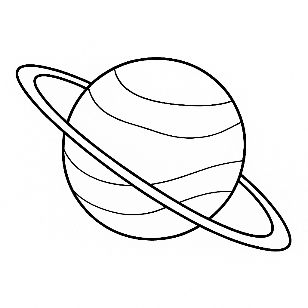 Saturn Planet Coloring Page