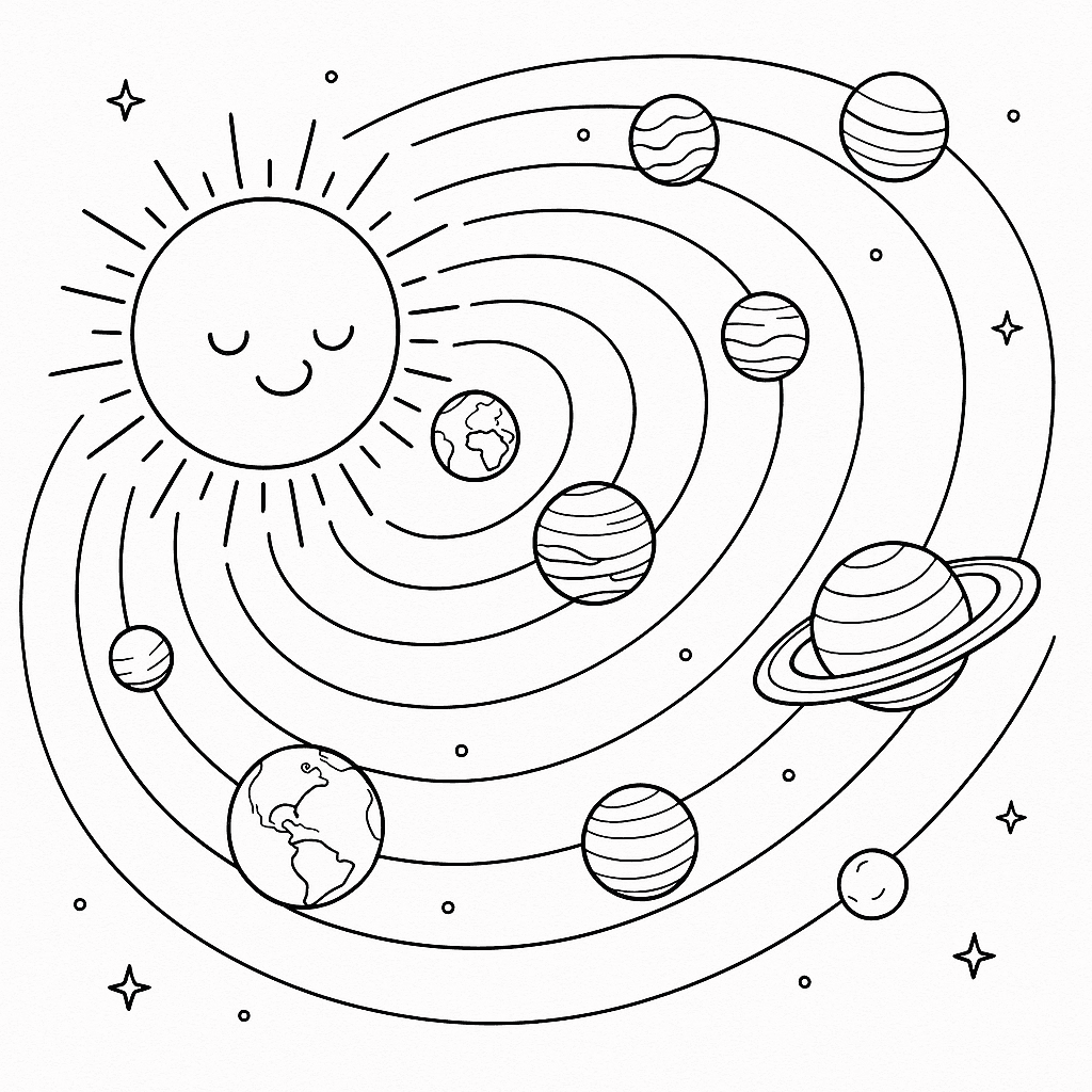 Solar System Coloring Page