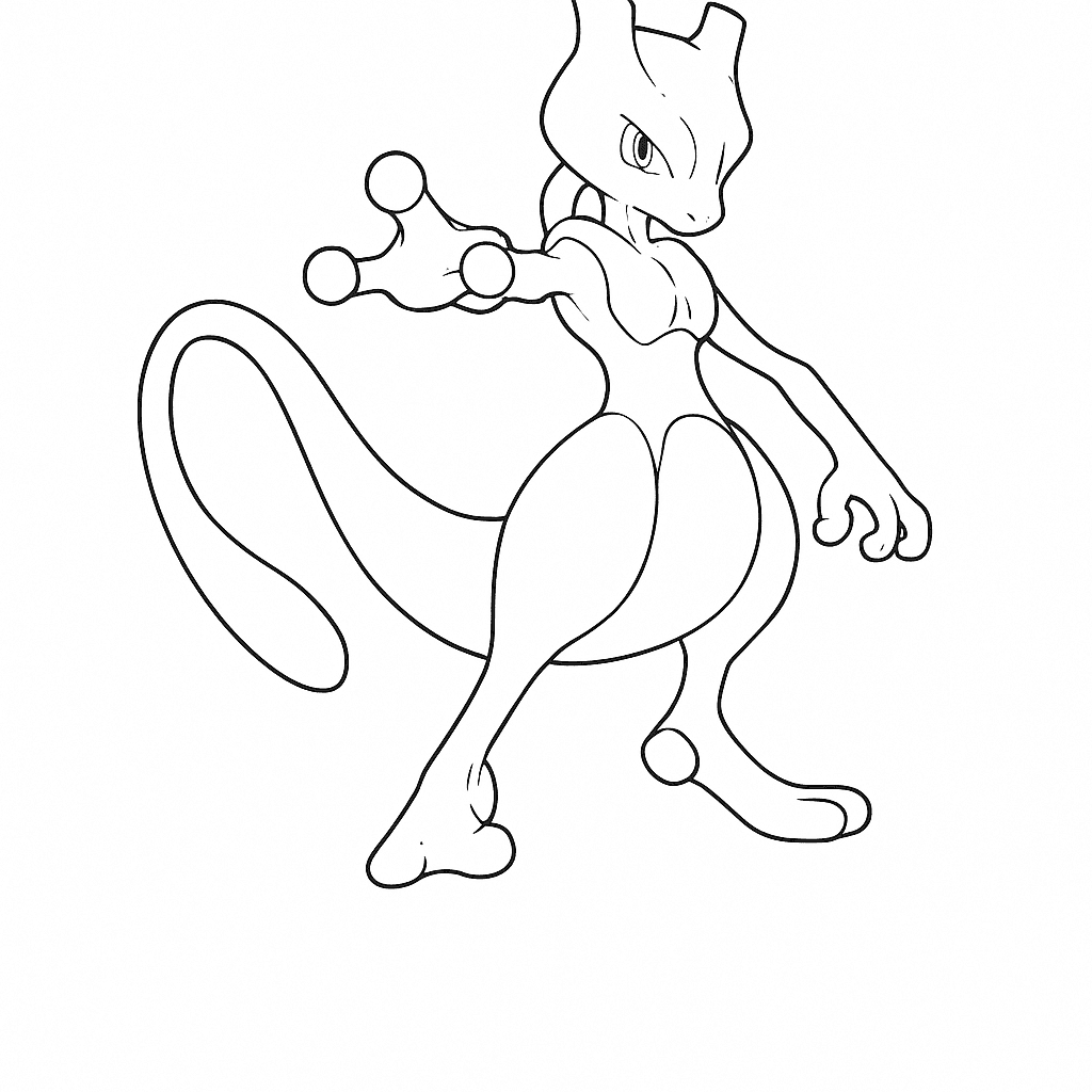 Mewtwo Coloring Page