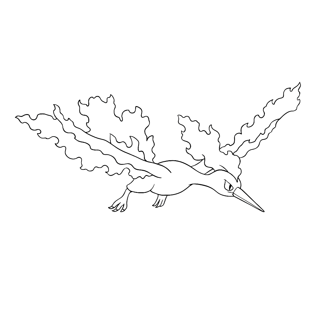 Moltres Coloring Page