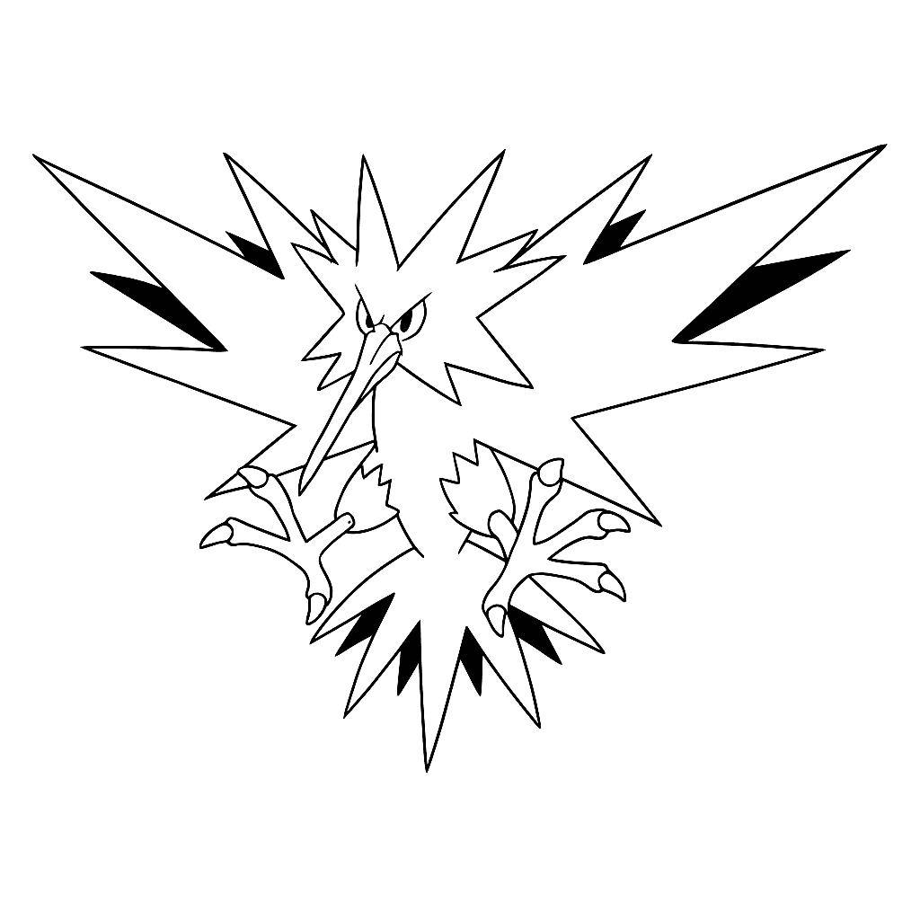 Zapdos Coloring Page