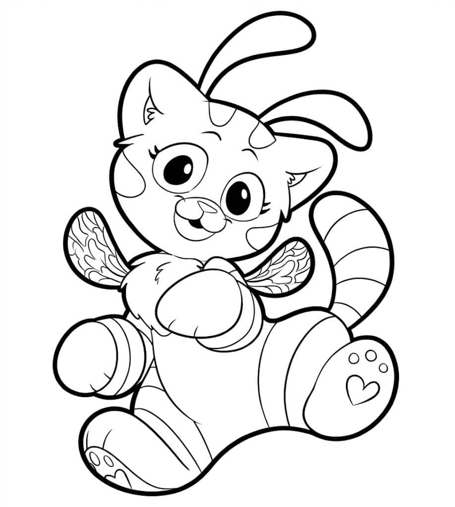 Cat-Bee coloring page