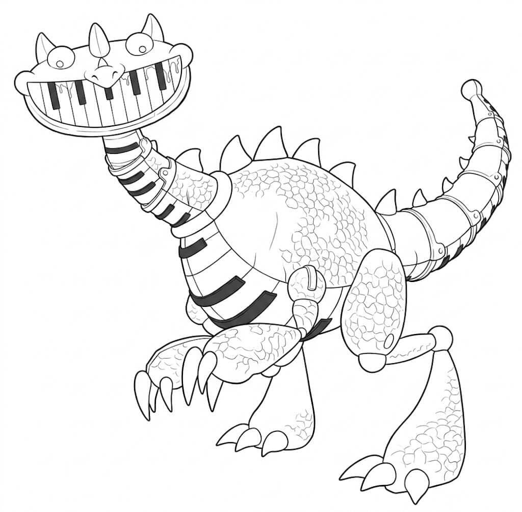 Pianosaurus coloring page