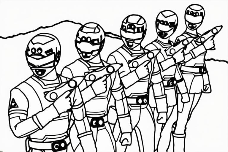 Armed Power Rangers Coloring Page