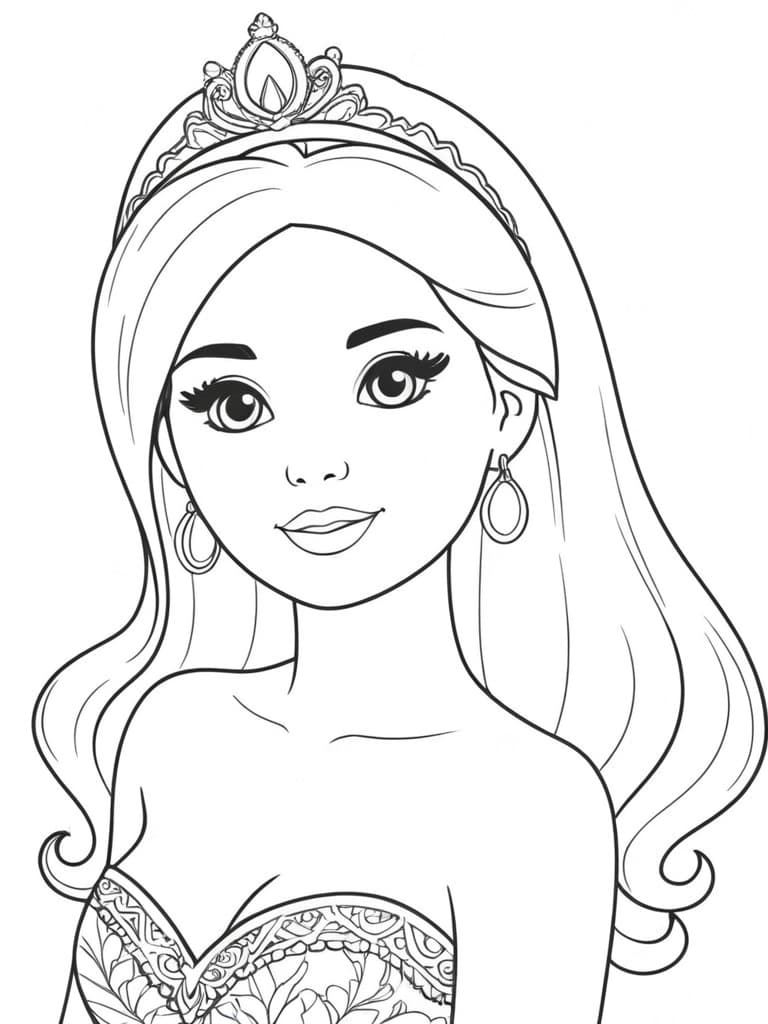 Barbie Princess Coloring Page