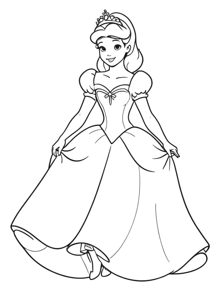 Cinderella Coloring Page Version 2