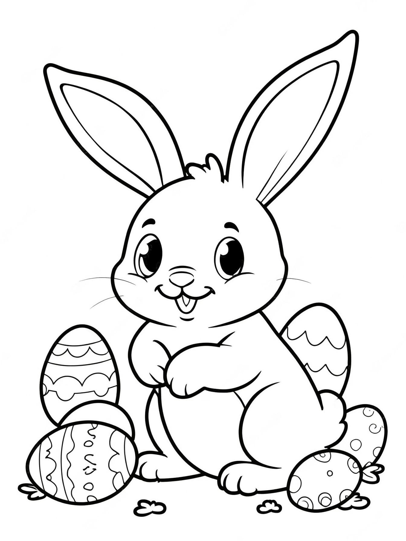 Easter rabbit coloring page