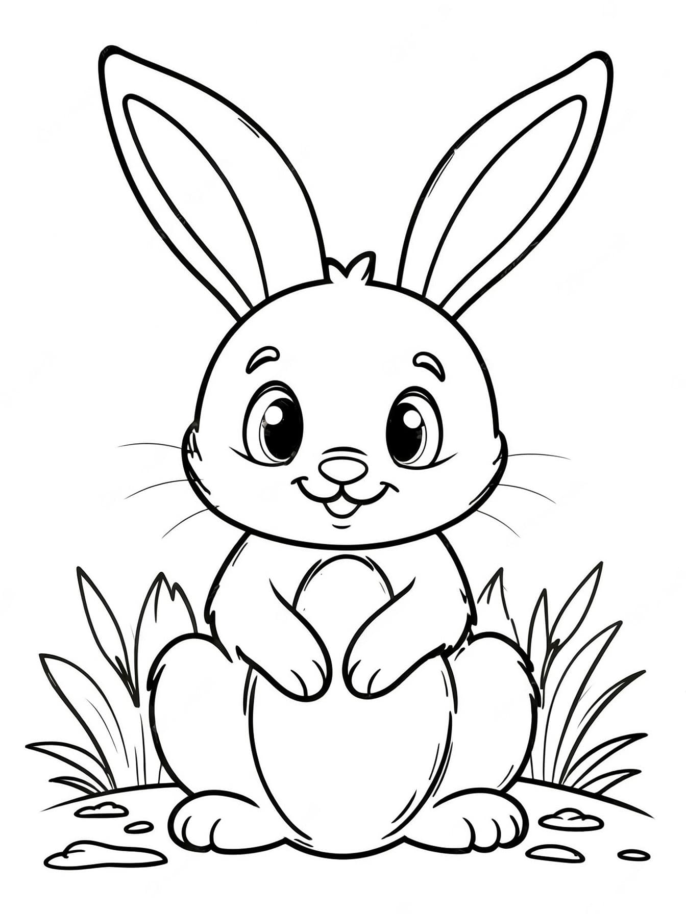Happy rabbit coloring page