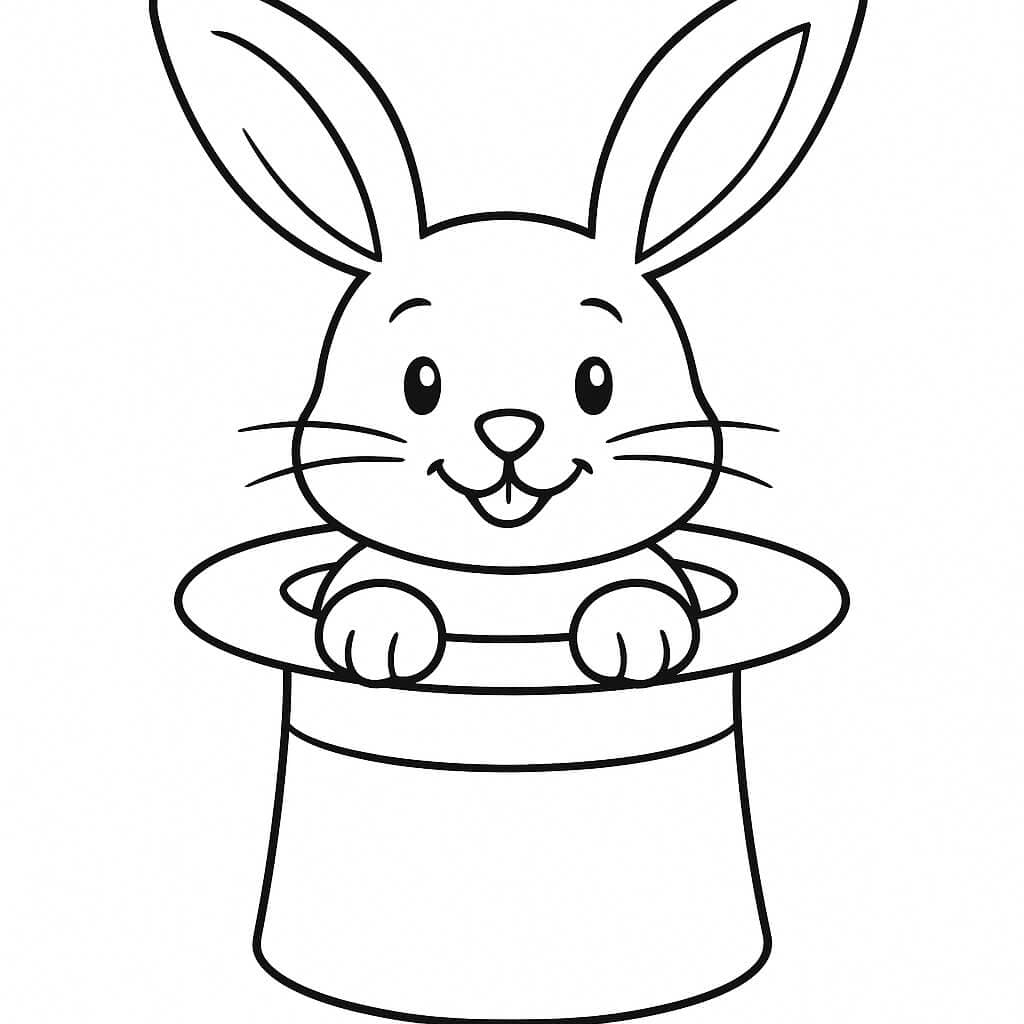Magical rabbit coloring page