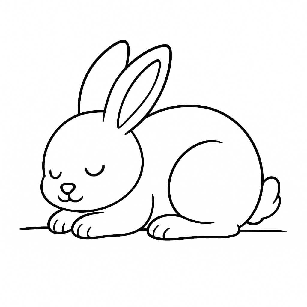 Sleeping rabbit coloring page