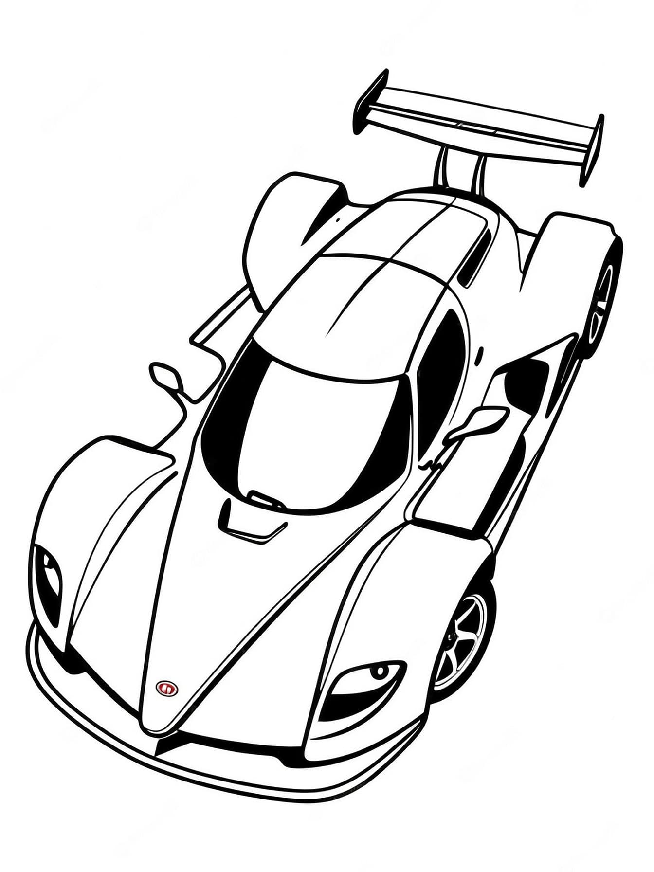Sporty race car coloring page