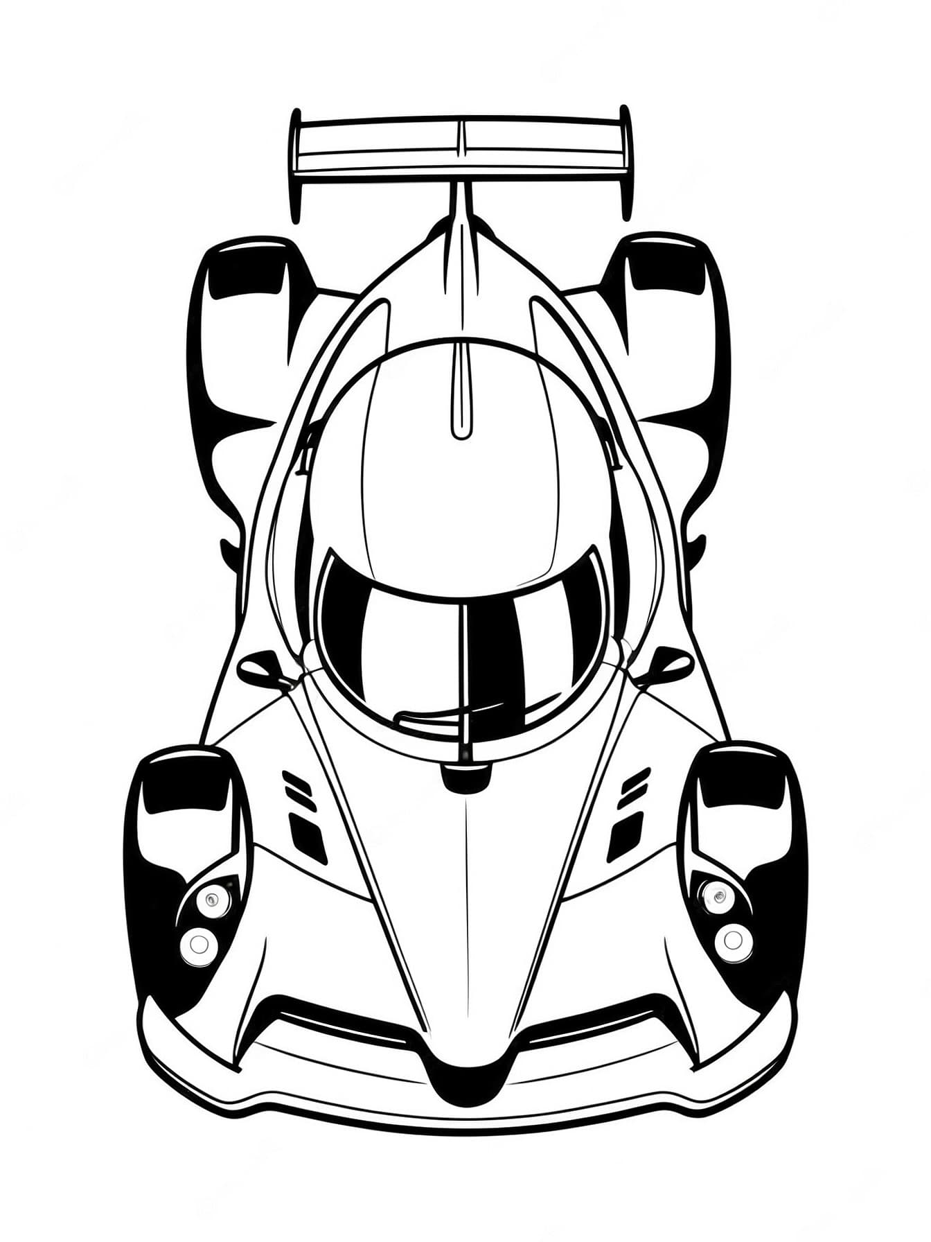 Side view race car coloring page