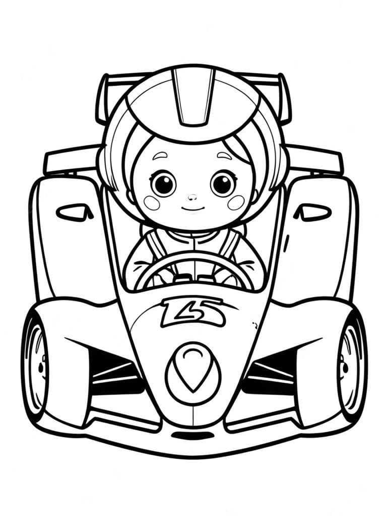 Race car number 6 coloring page
