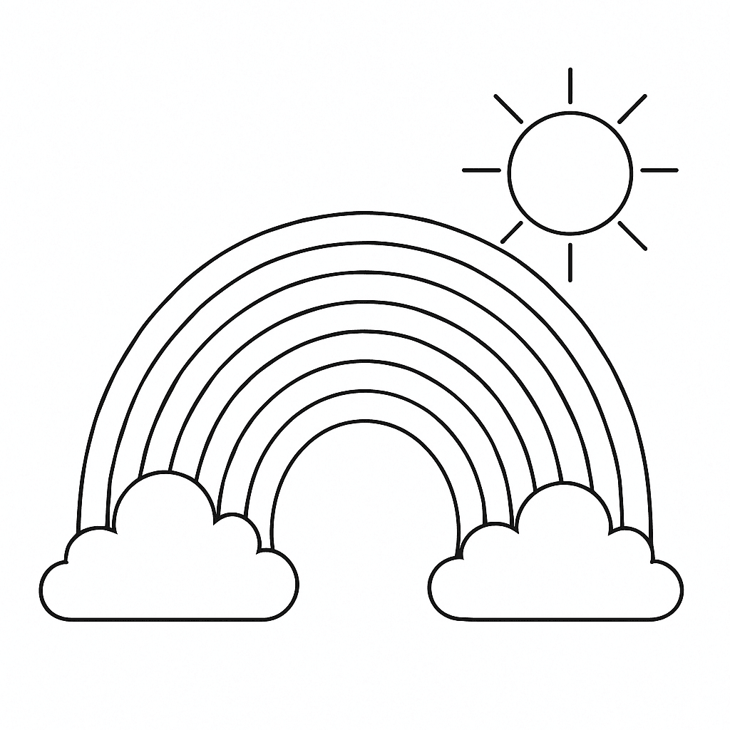 Classic rainbow coloring page