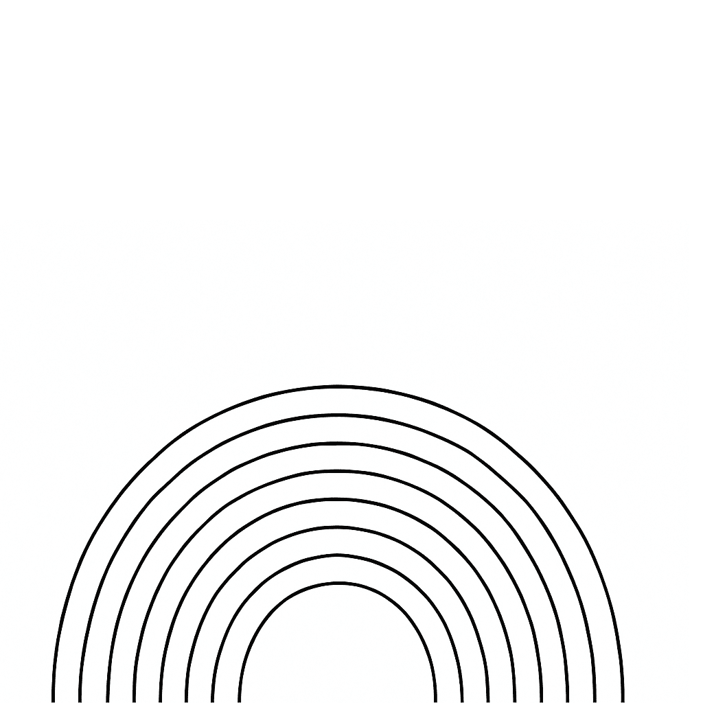 Simple rainbow coloring page