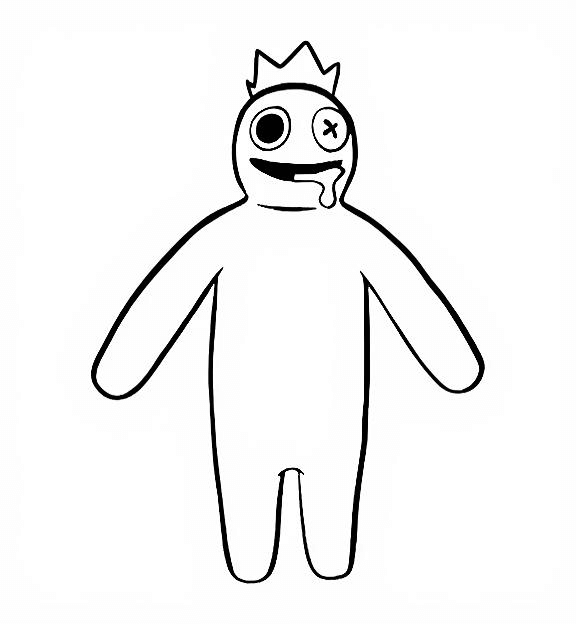 Blue Rainbow Friends version 2 coloring page