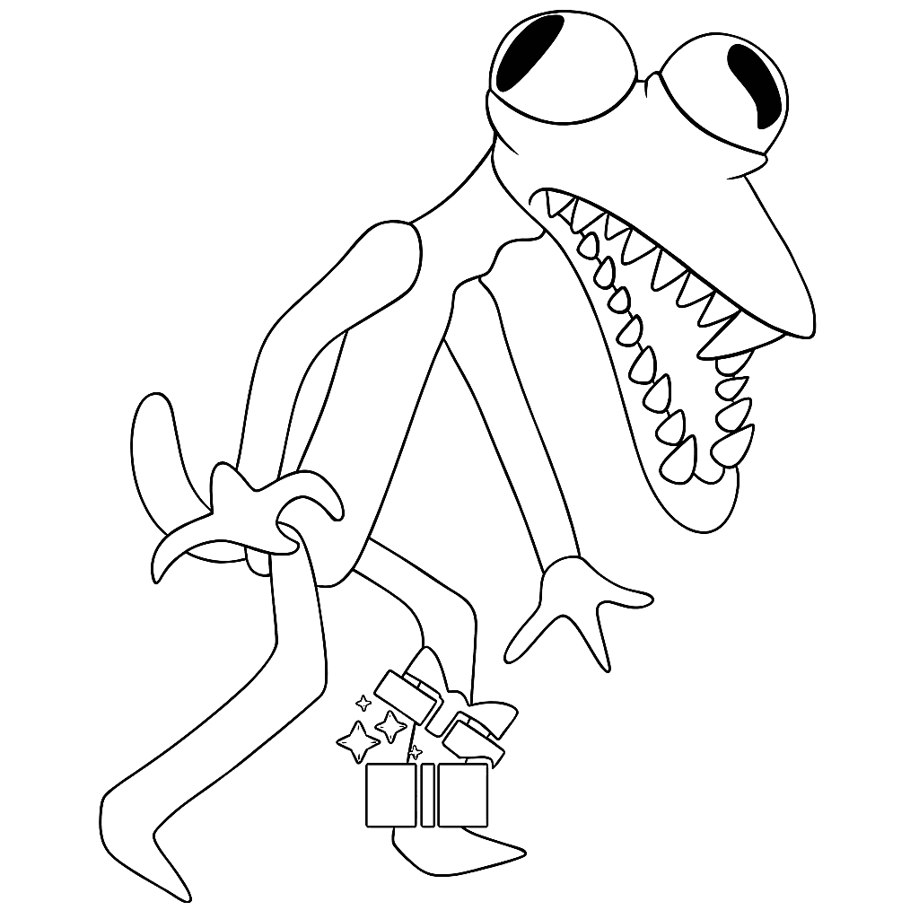 Orange Rainbow Friends coloring page