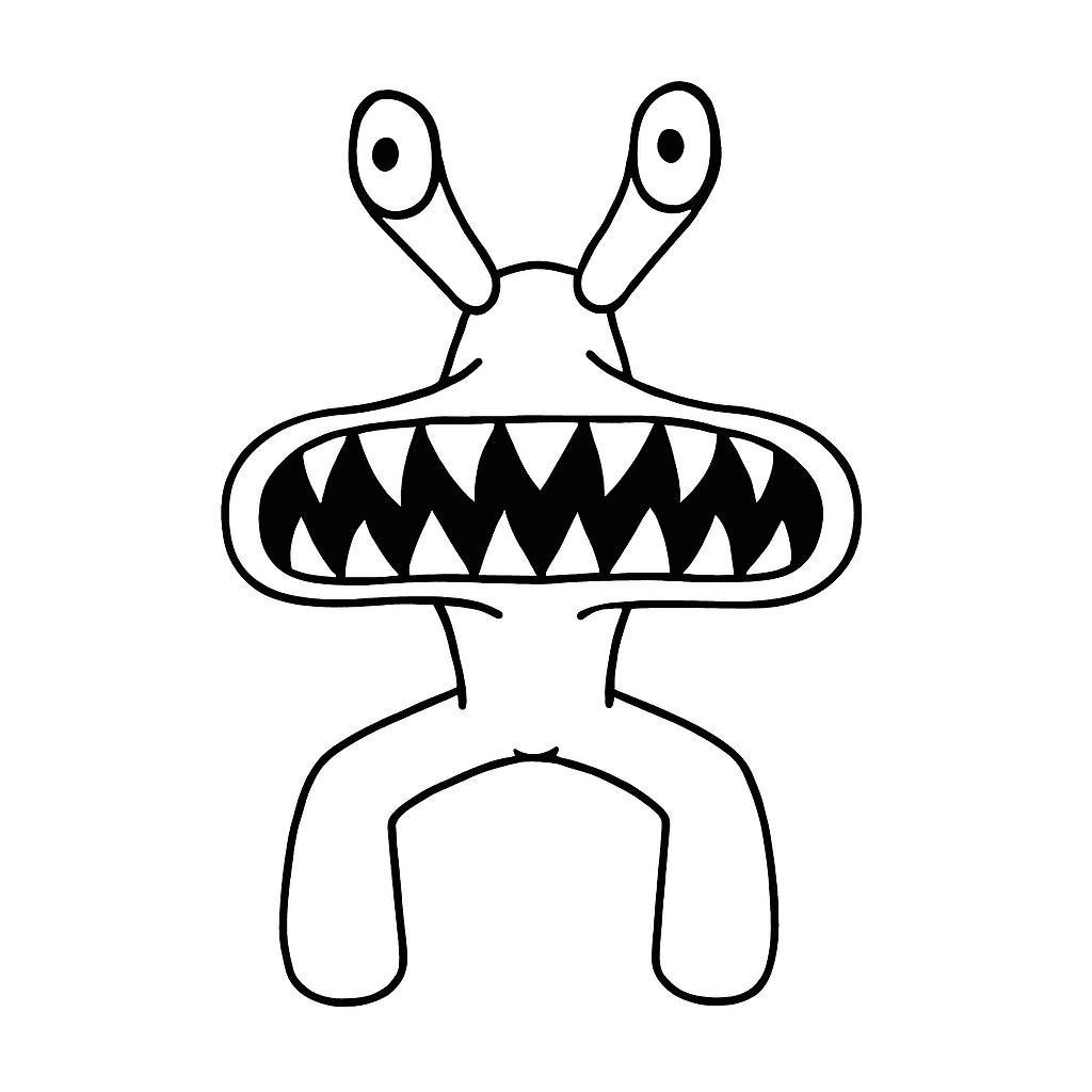 Pink Rainbow Friends coloring page