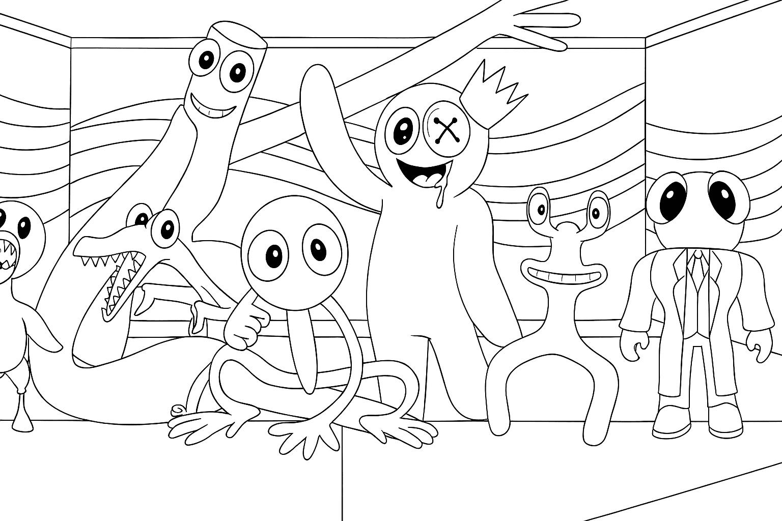 Rainbow Friends printable coloring page