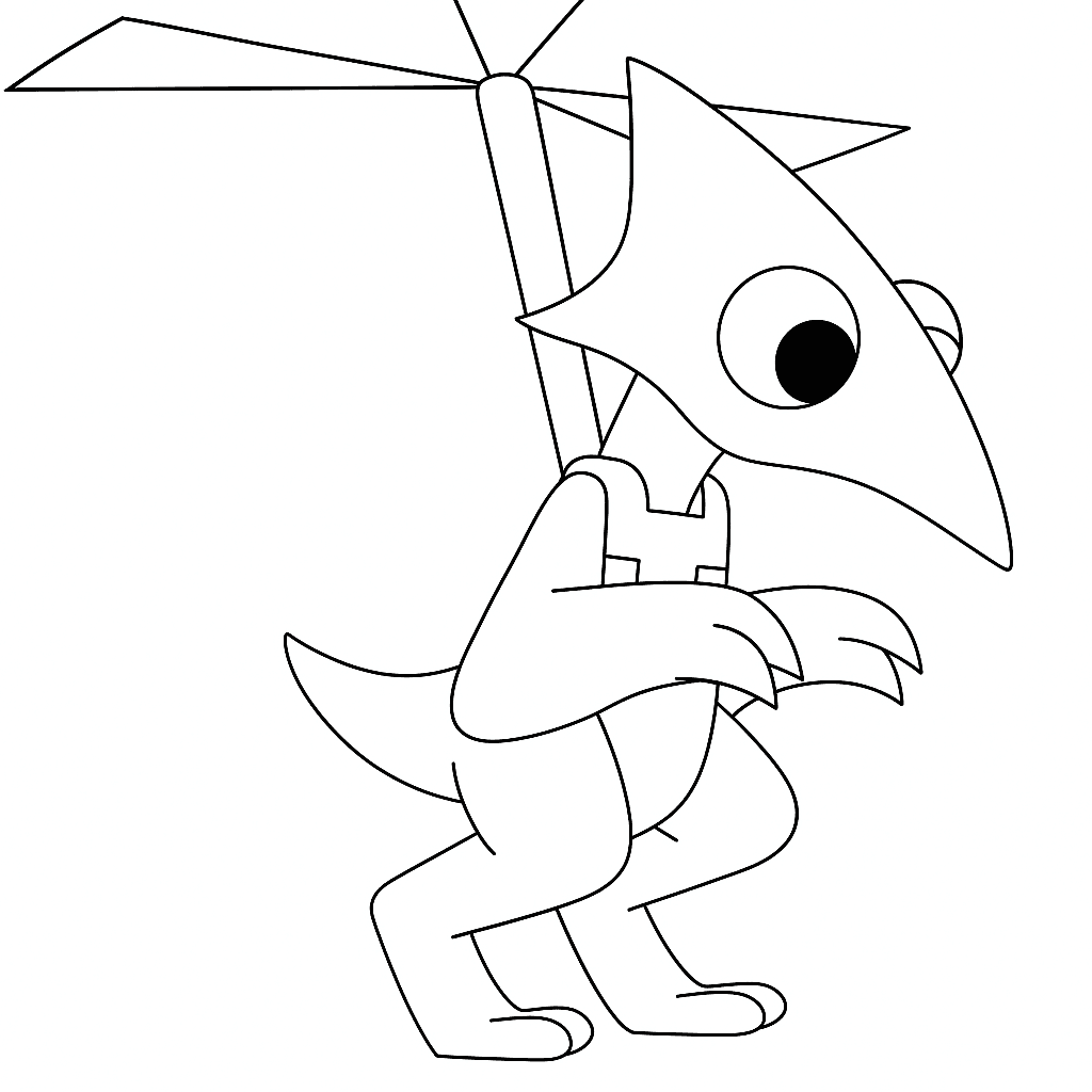 Yellow Rainbow Friends coloring page