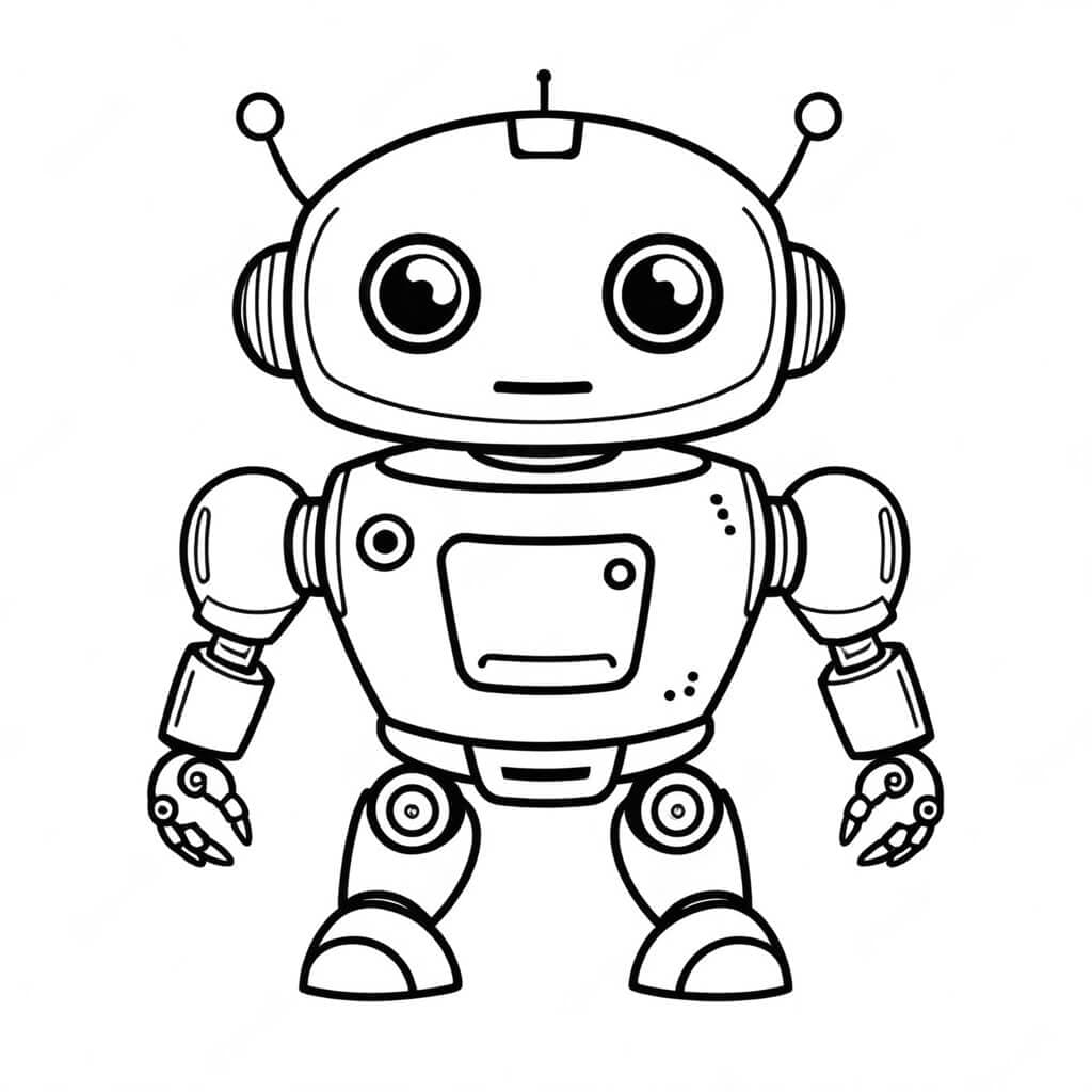 Robot coloring page