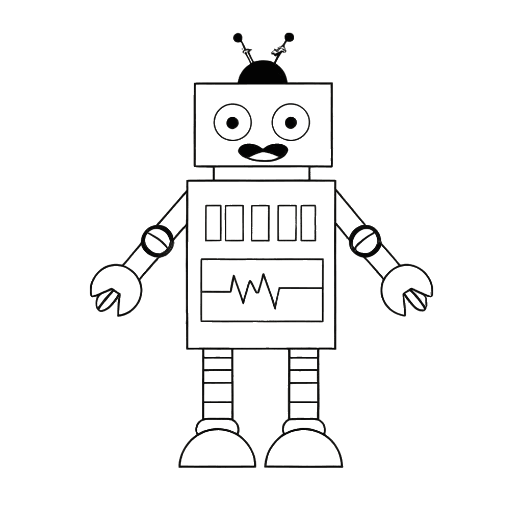 Robot for kids coloring page